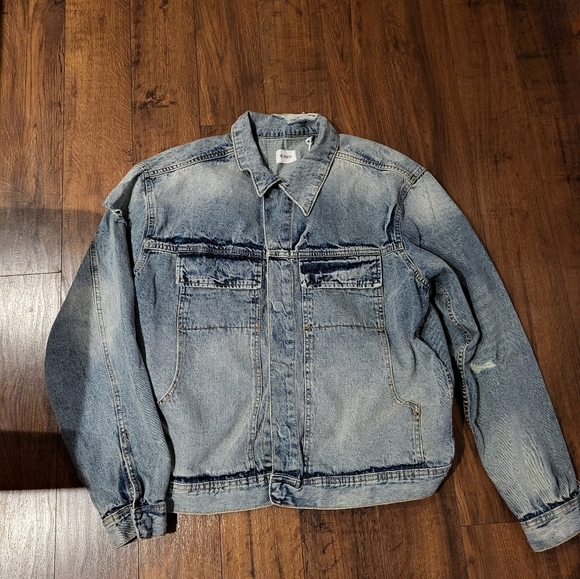 Hudson Jeans Distressed Denim Jacket - Picture 1 of 3